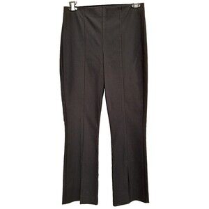 NWT Joseph Ribkoff Pants 10 High-Waisted Lace Inset Flared Leg Pants Black $152